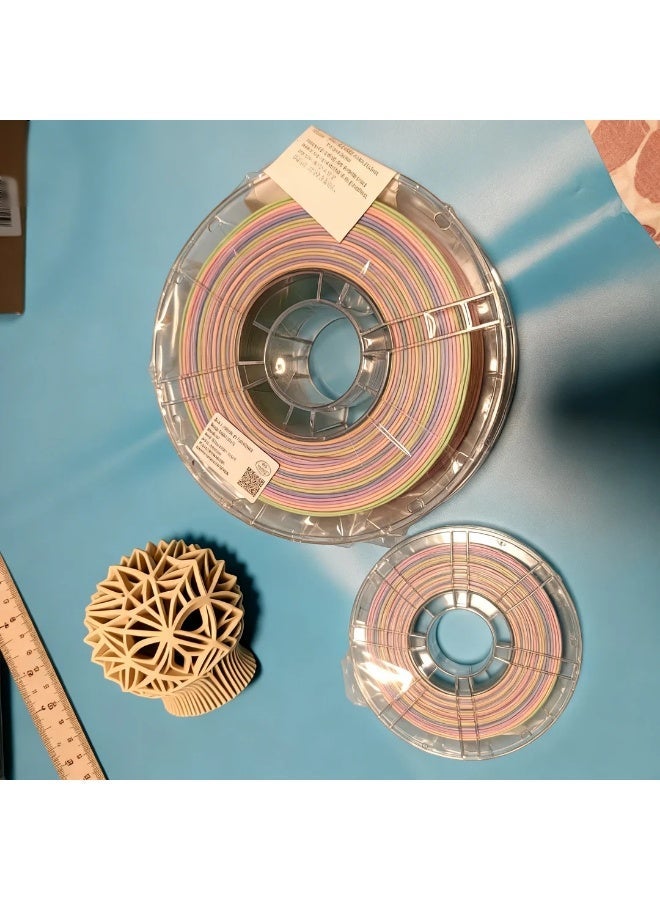 وبوت جي سي سي خيط طباعة ثلاثية الأبعاد PLA مطفي متدرج الألوان (قوس قزح) مقاس 1.75 مم وزن 1 كجم لطابعات FDM، مادة PLA سهلة الطباعة ببثق مستقر وقطر متناسق وتشطيب مطفي ناعم مع انتقال ألوان سلس للنماذج الزخرفية والتعليمية والطباعة اليومية - Image 5